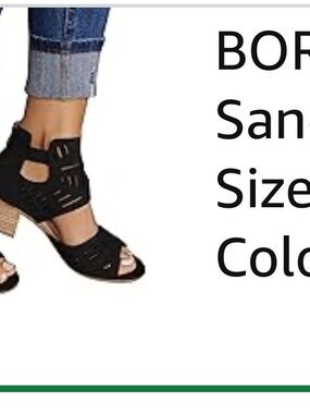 Women's Black Cutout Heeled Ankle Sandals